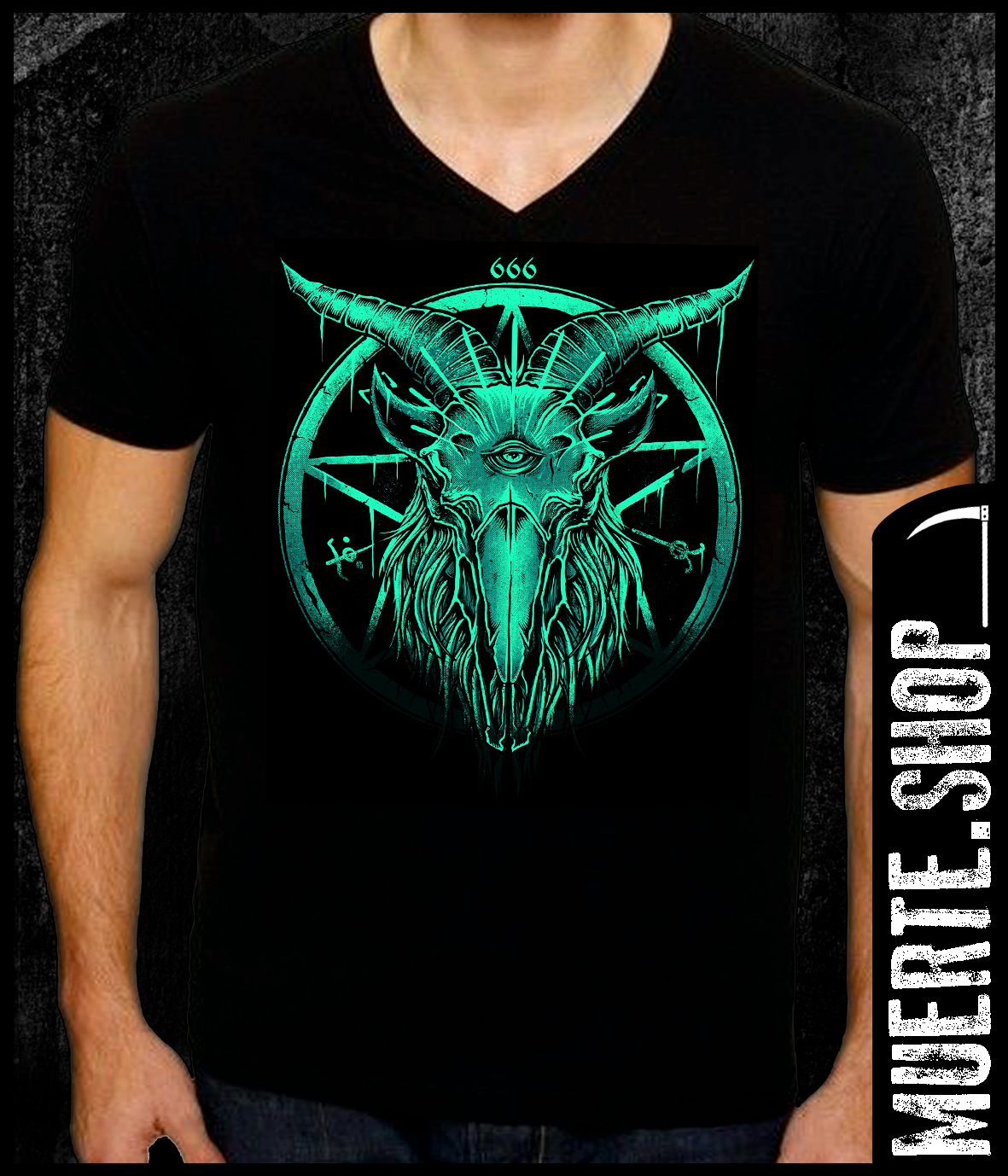 Черна тениска HORNED 666 Черна тениска HORNED 666